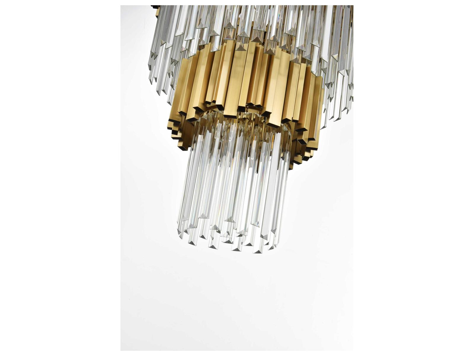 Elegant Lighting 27-Light Willow Tiered Chandelier in Satin Gold