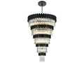 Elegant Lighting 39-Light Willow Tiered Chandelier in Black with Staggered Clear Glass