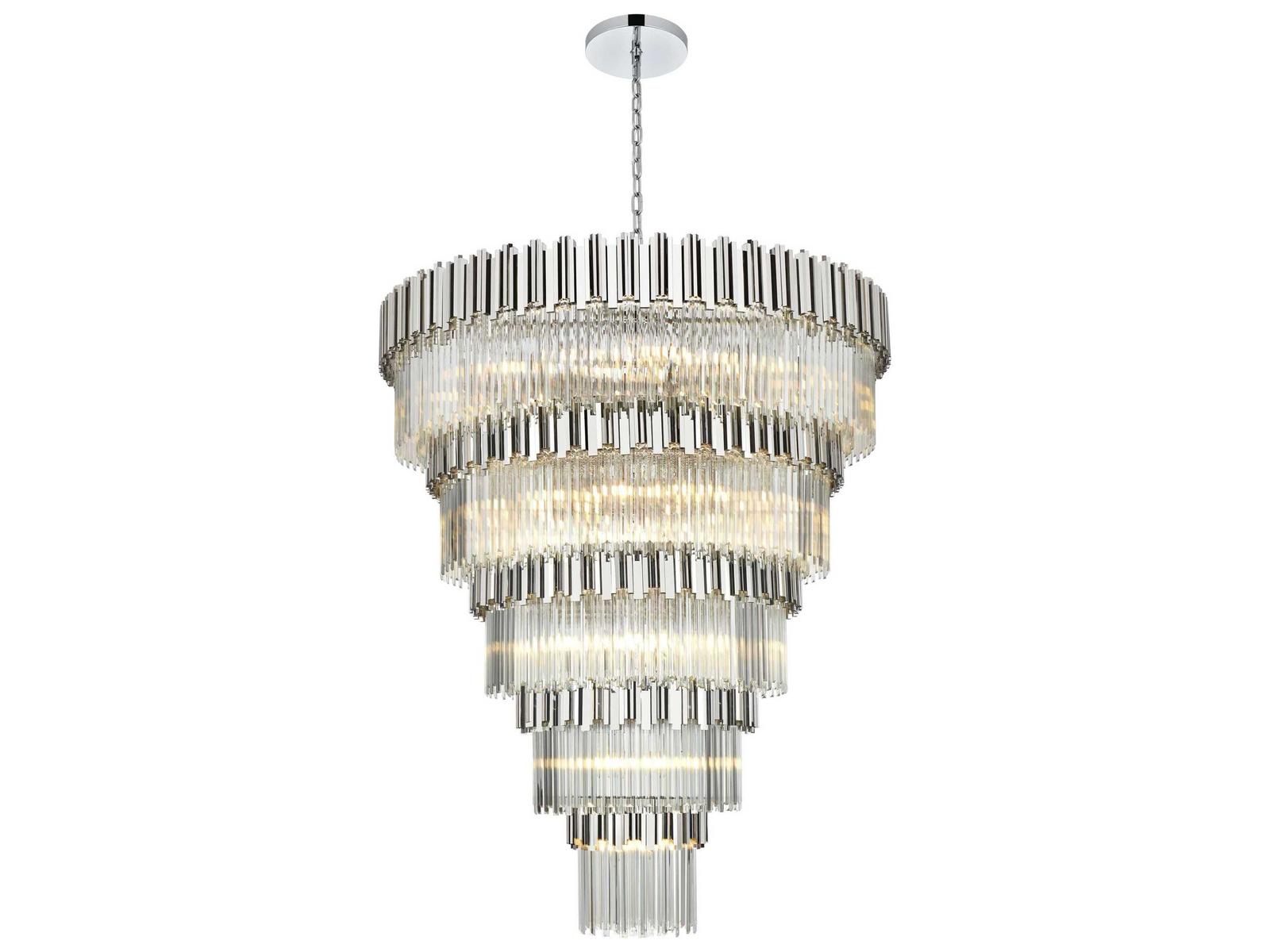 Elegant Lighting Willow 43-Light Chrome Tiered Chandelier