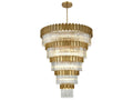Elegant Lighting Willow 43-Light Tiered Chandelier in Satin Gold with Clear Glass