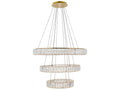 Elegant Lighting Monroe 3-Light Gold Crystal LED Drum Chandelier