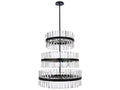 Elegant Lighting Serephina 46-Light Black Round Tiered Chandelier with Clear Royal Cut Crystal
