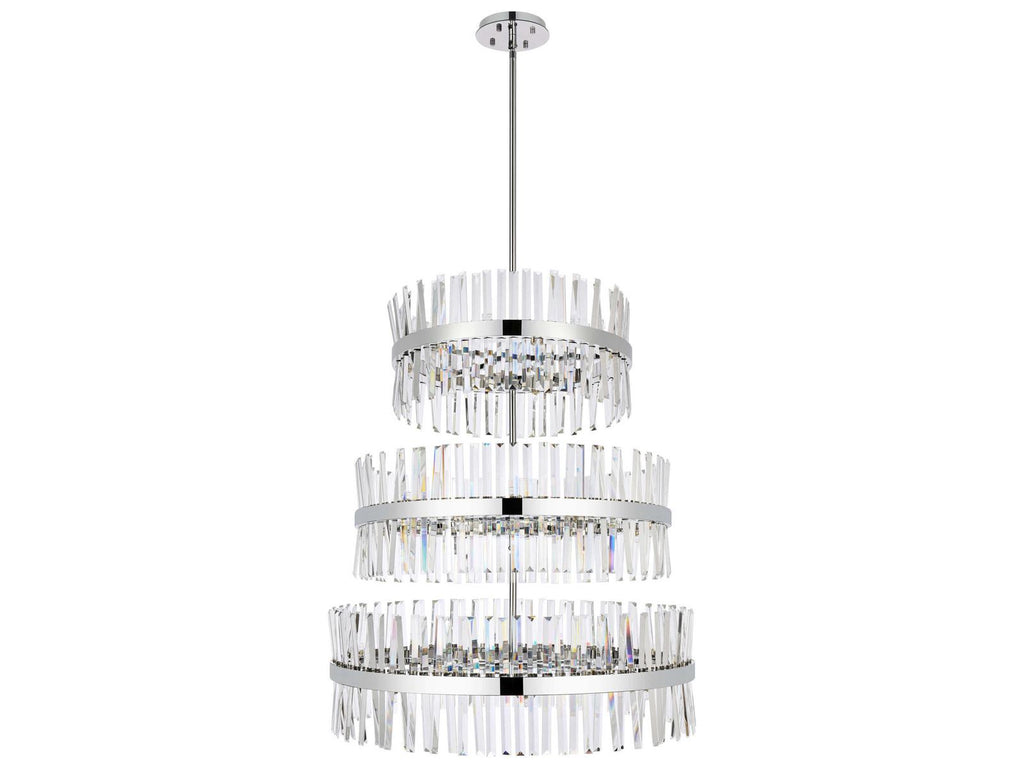 Elegant Lighting 46-Light Serephina Tiered Crystal Chandelier in Chrome