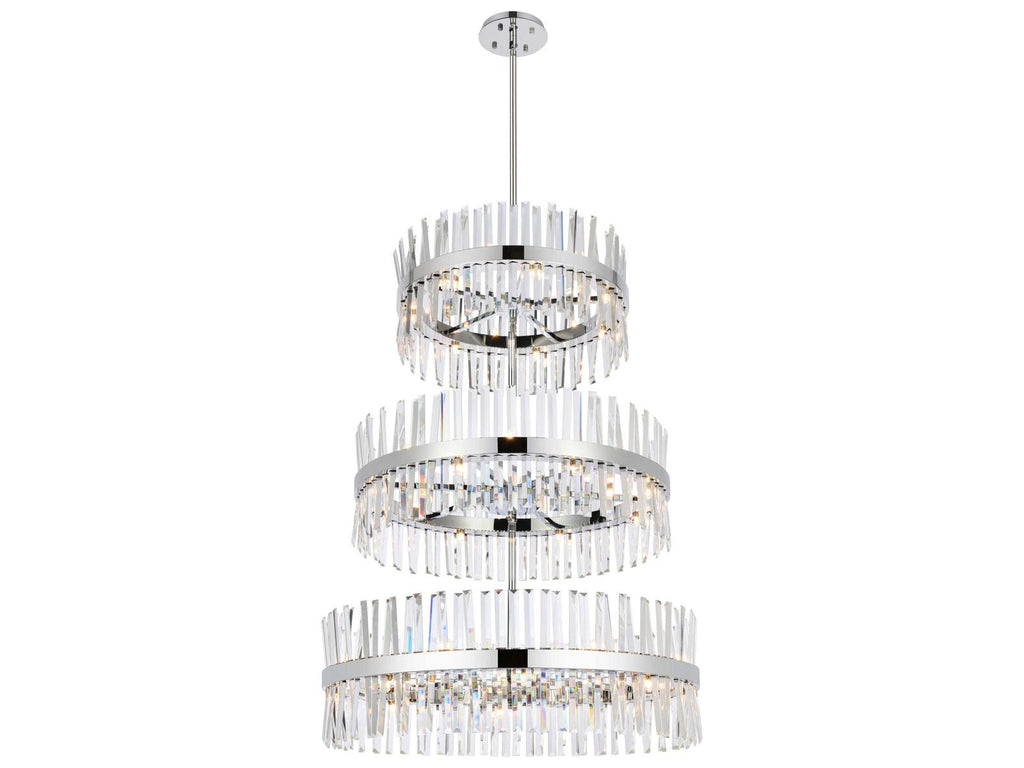 Elegant Lighting 46-Light Serephina Tiered Crystal Chandelier in Chrome