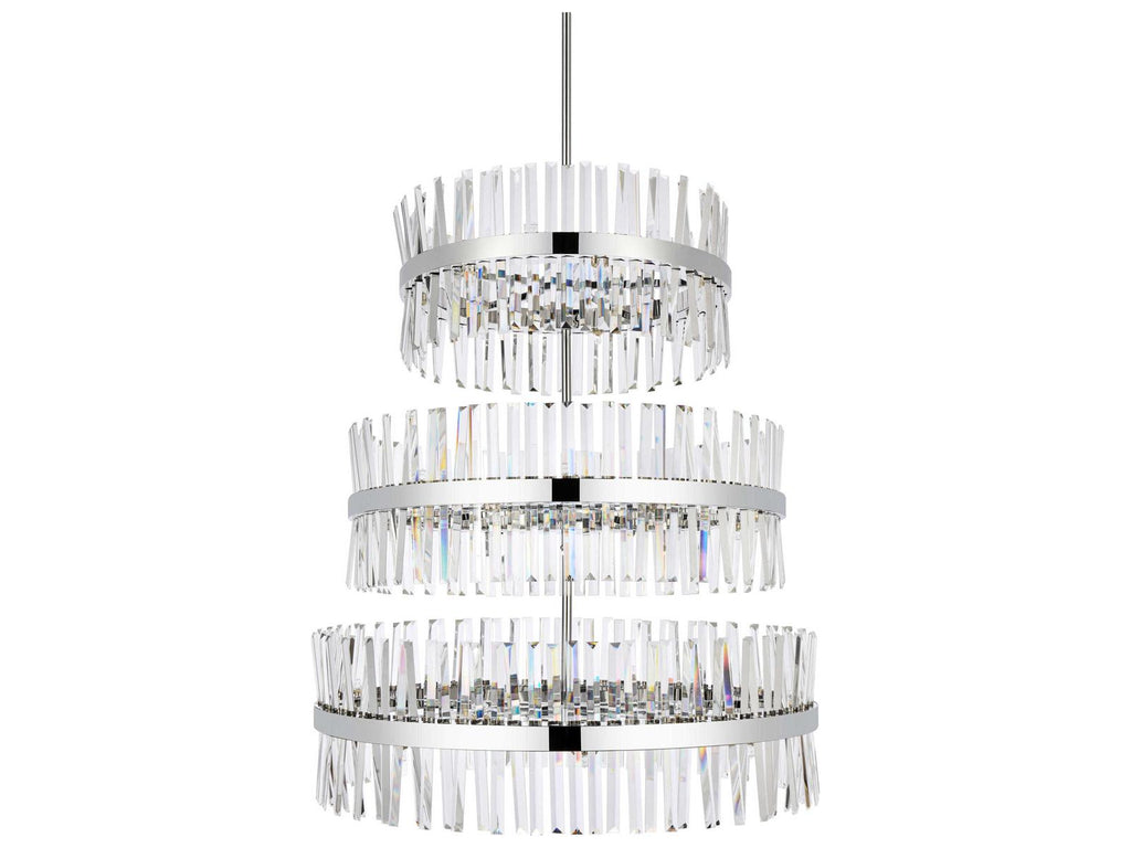 Elegant Lighting 46-Light Serephina Tiered Crystal Chandelier in Chrome