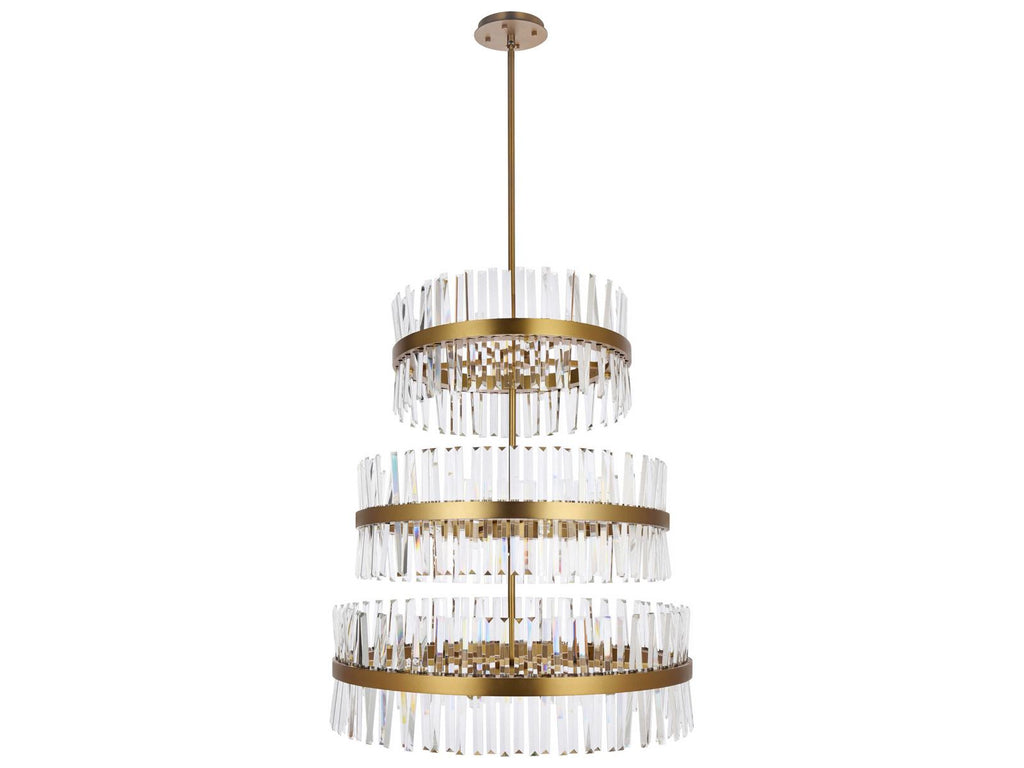 Elegant Lighting Serephina 46-Light Round Tiered Chandelier in Satin Gold