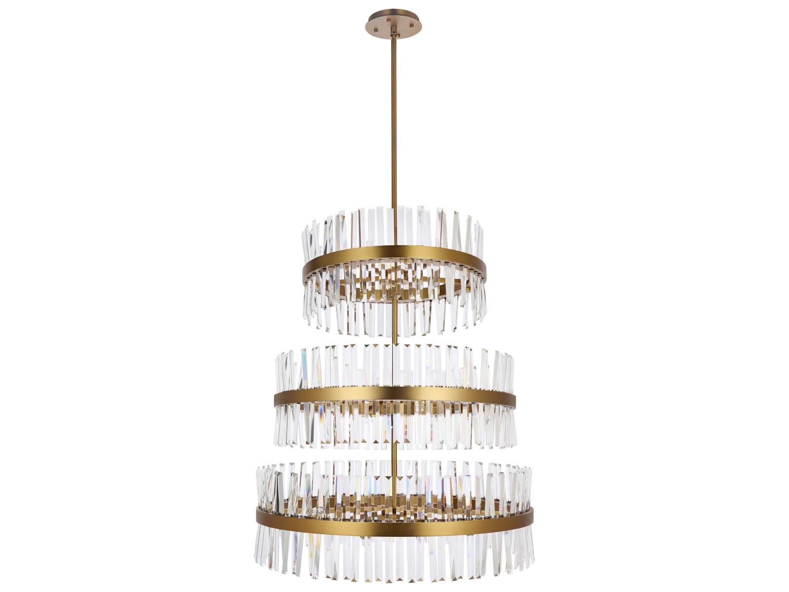 Elegant Lighting Serephina 46-Light Round Tiered Chandelier in Satin Gold