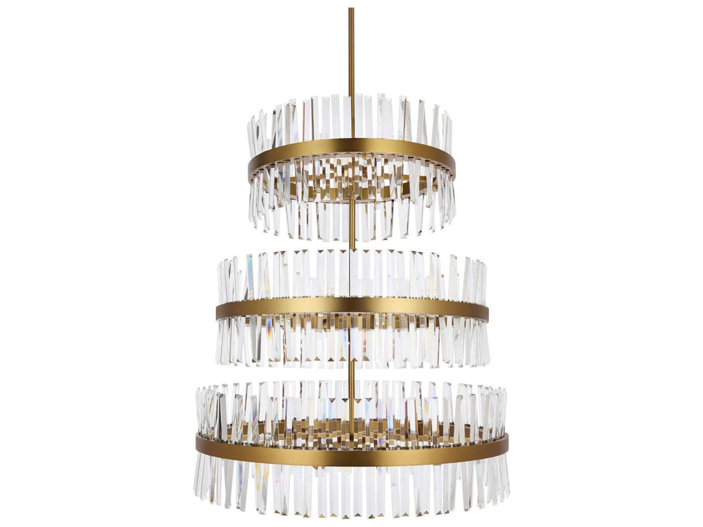 Elegant Lighting Serephina 46-Light Round Tiered Chandelier in Satin Gold