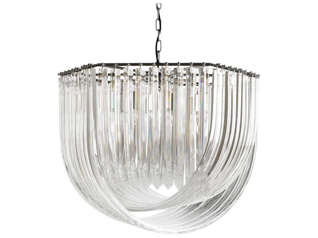 Eichholtz 6-Light Hy¨¨res Chandelier in Clear Acrylic and Polished Nickel