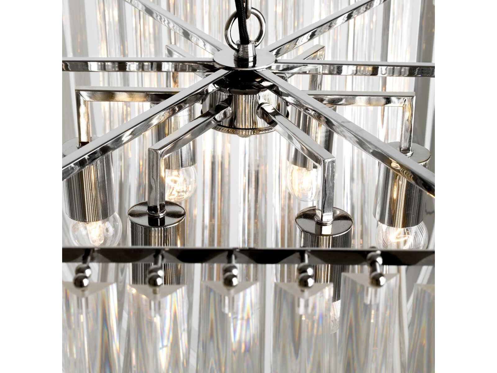 Eichholtz 6-Light Hy¨¨res Chandelier in Clear Acrylic and Polished Nickel