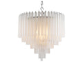 Eichholtz Nova 9-Light Chandelier in Nickel with Frosted Glass Droplets