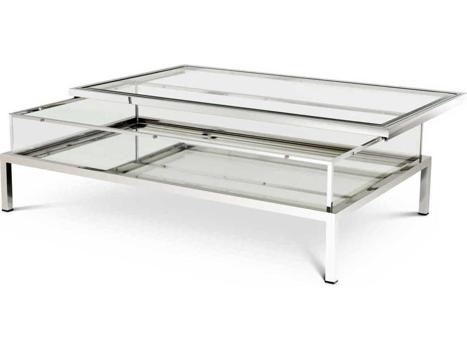 Harvey Rectangular Coffee Table in Polished Stainless Steel