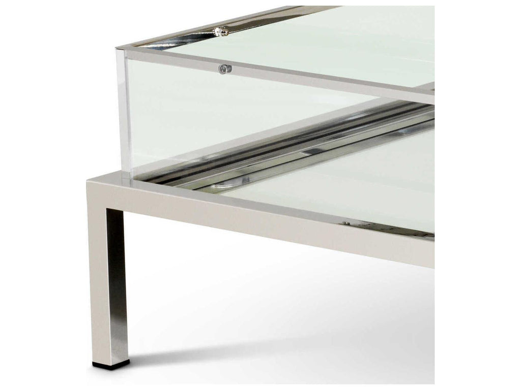 Harvey Rectangular Coffee Table in Polished Stainless Steel