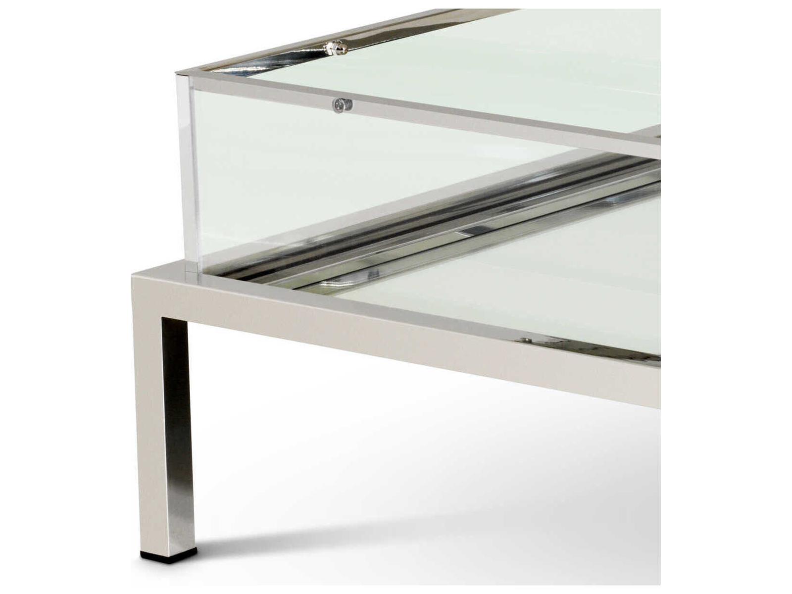 Harvey Rectangular Coffee Table in Polished Stainless Steel