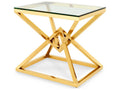 Connor Gold Finish Side Table with Clear Glass Top