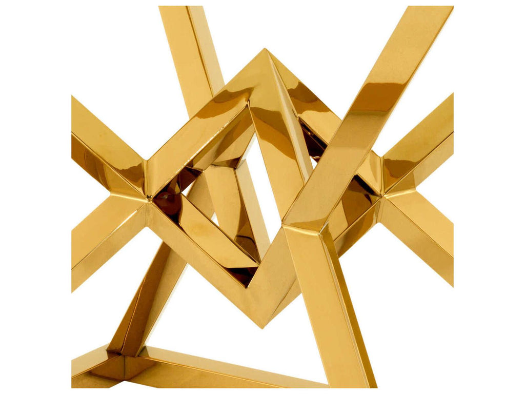 Connor Gold Finish Side Table with Clear Glass Top