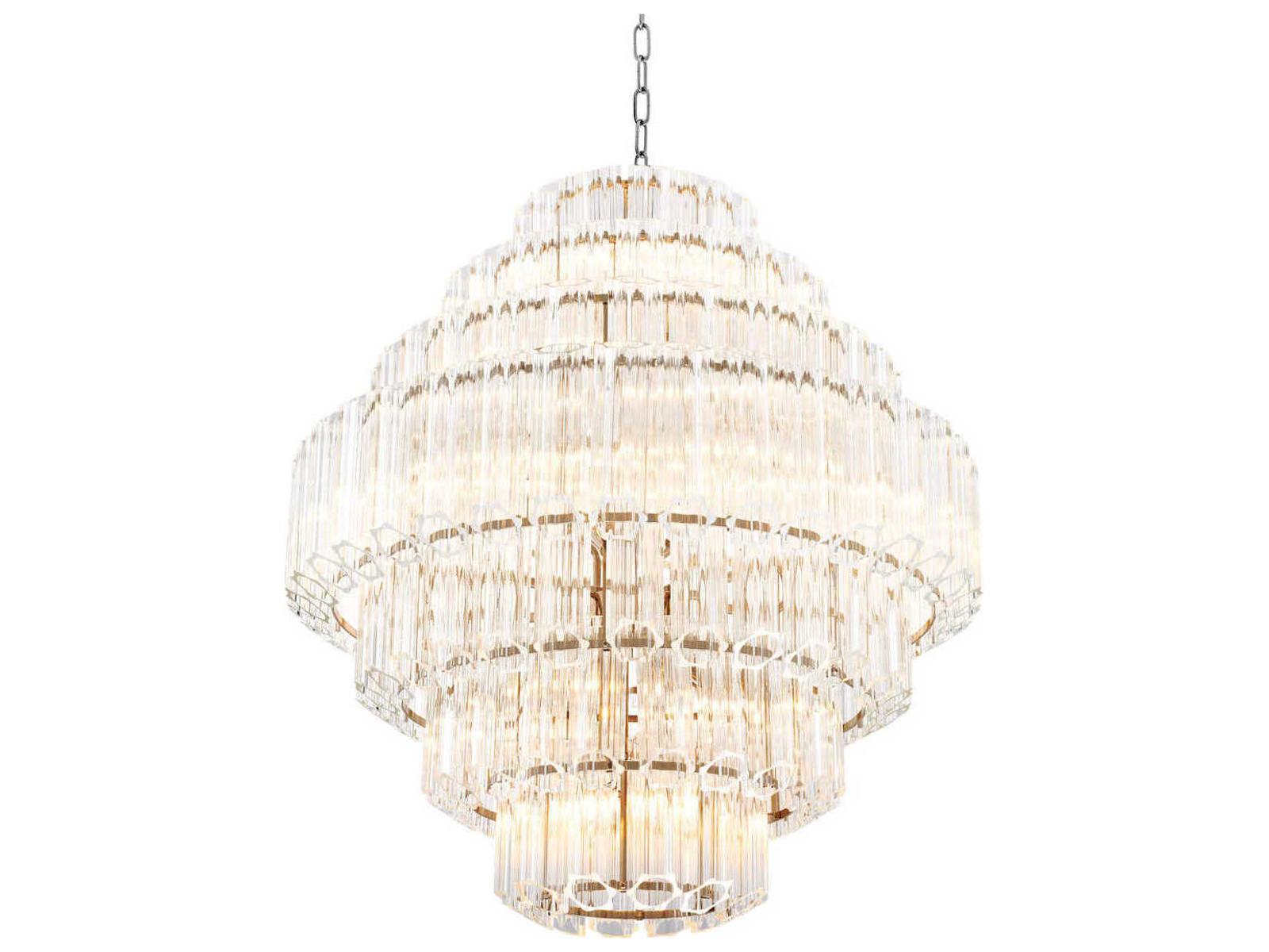 Eichholtz 18-Light Vittoria L Chandelier in Nickel Finish with Clear Glass