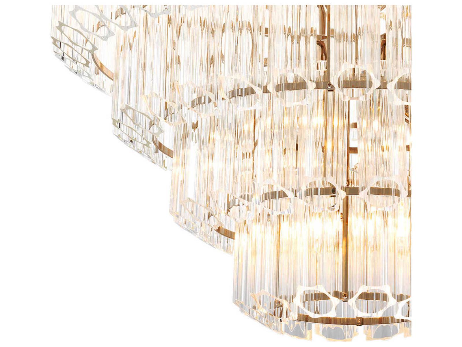 Eichholtz 18-Light Vittoria L Chandelier in Nickel Finish with Clear Glass