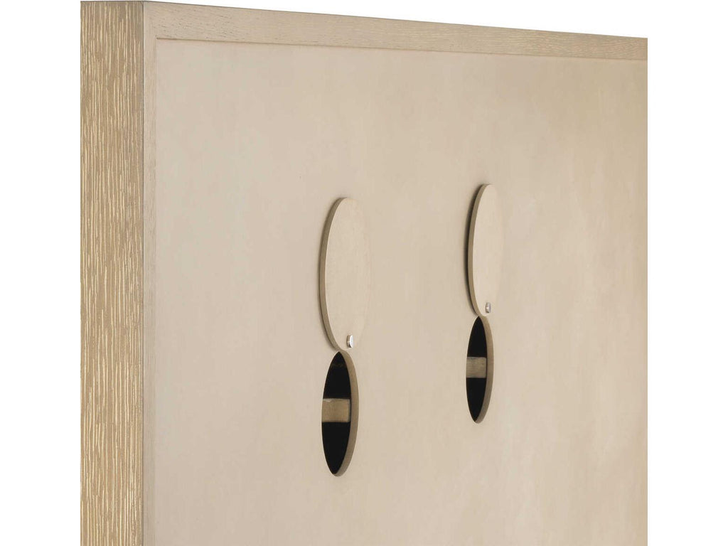 Highland 4-Door Washed Oak Veneer Dresser with Brushed Brass