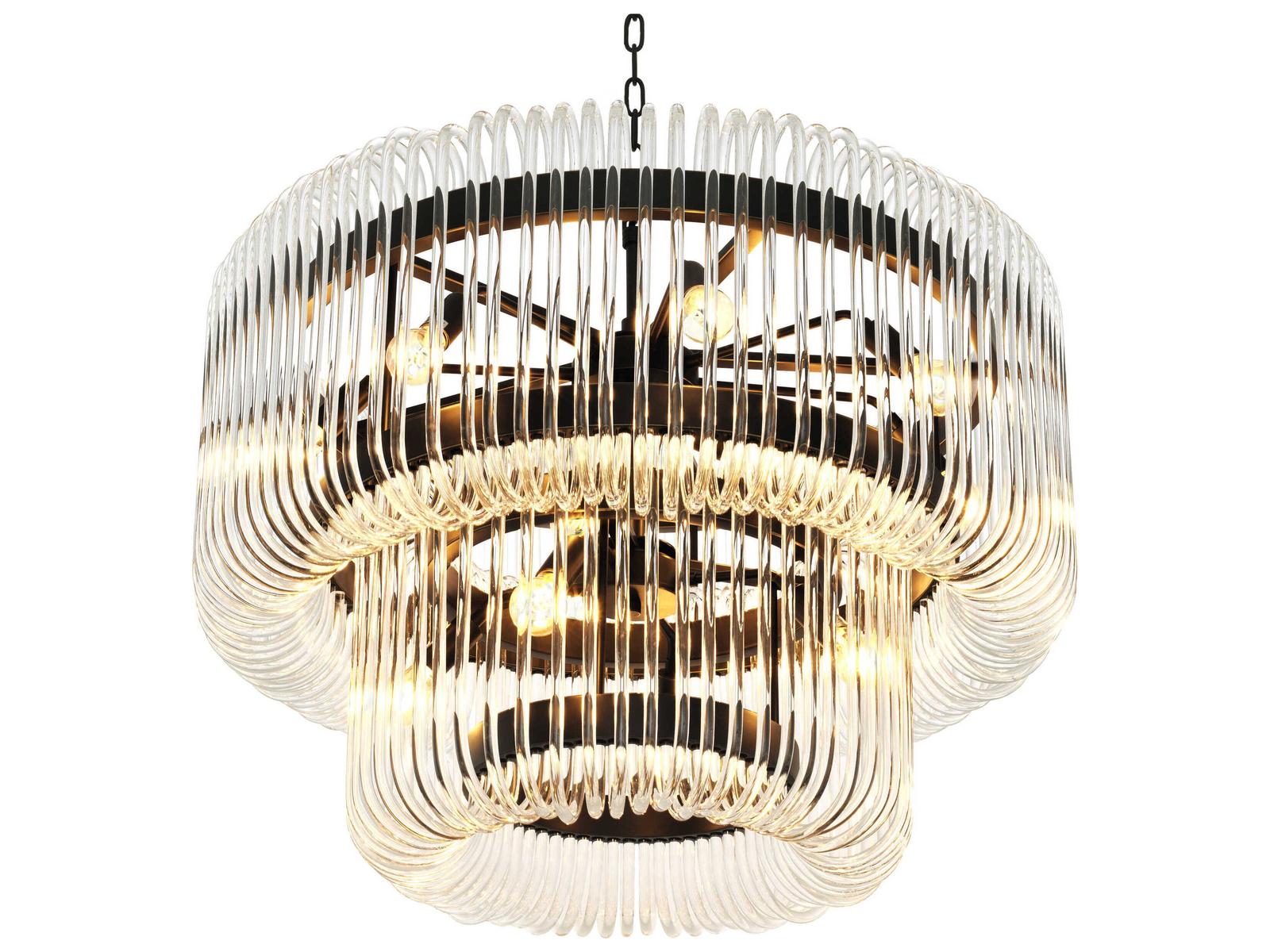 Eichholtz Sutton House 15-Light Art Deco Chandelier in Bronze Finish