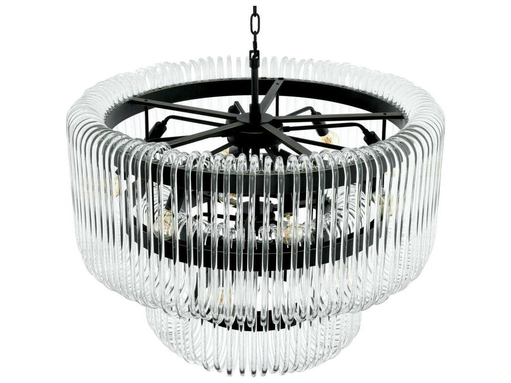Eichholtz Sutton House 15-Light Art Deco Chandelier in Bronze Finish