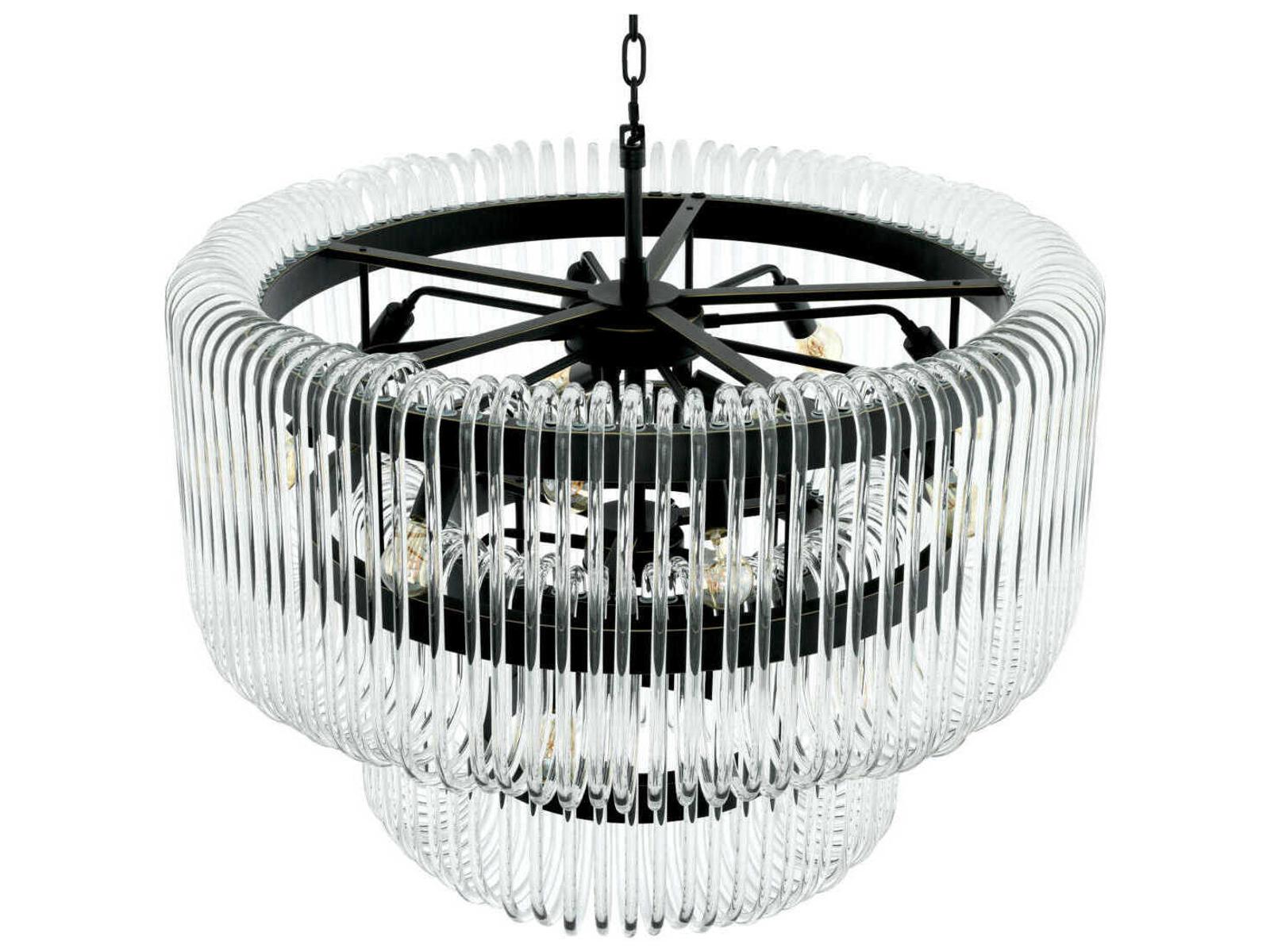 Eichholtz Sutton House 15-Light Art Deco Chandelier in Bronze Finish