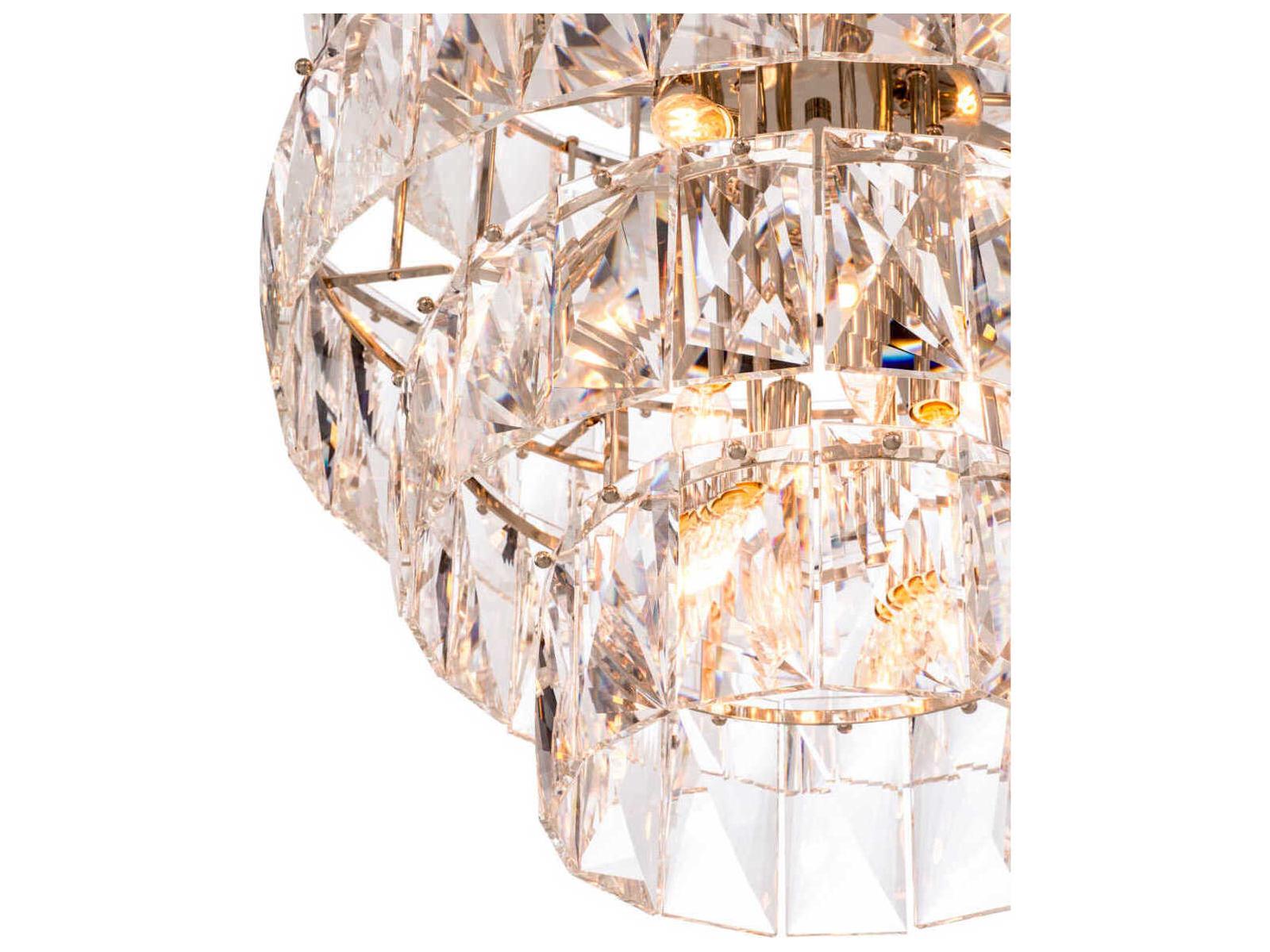 Eichholtz 26-Light Amazone Crystal Glass Chandelier in Nickel