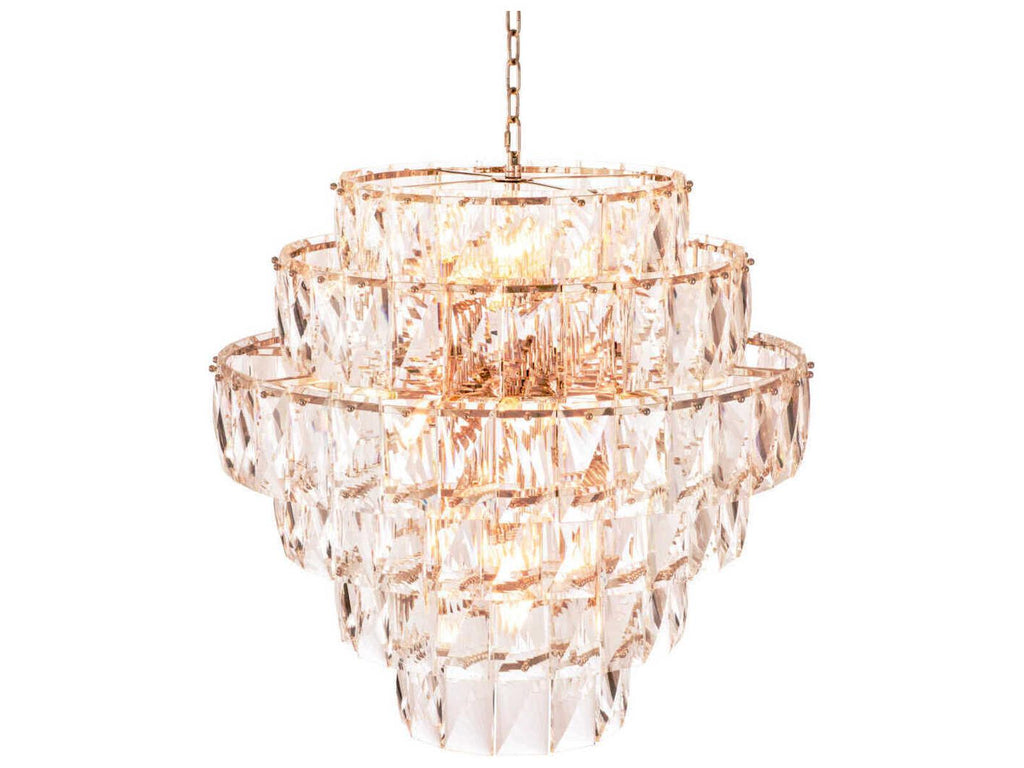 Eichholtz 26-Light Amazone Crystal Glass Chandelier in Nickel