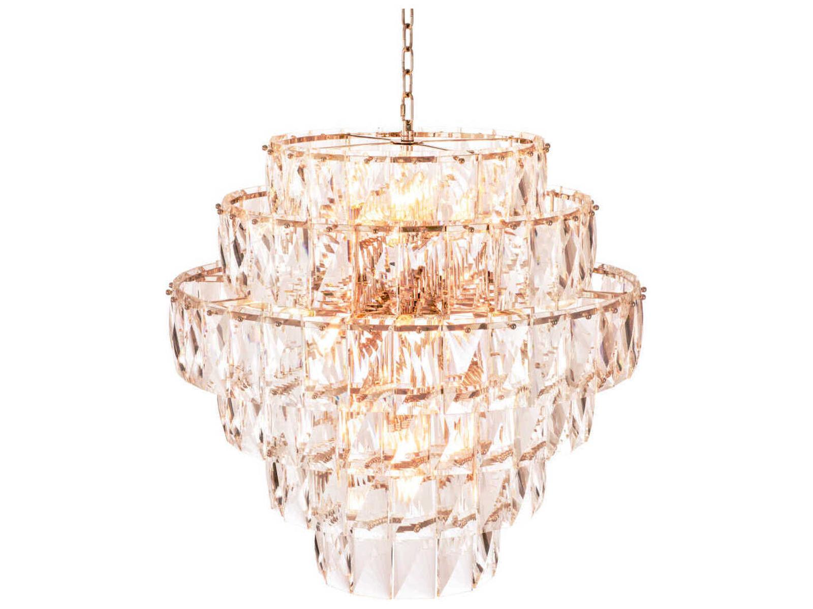 Eichholtz 26-Light Amazone Crystal Glass Chandelier in Nickel