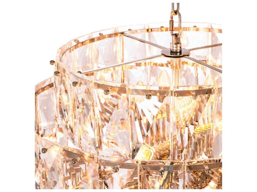 Eichholtz 26-Light Amazone Crystal Glass Chandelier in Nickel