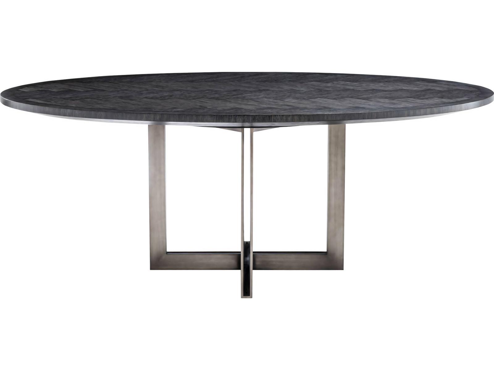 Melchior Oval Charcoal Oak Veneer Dining Table