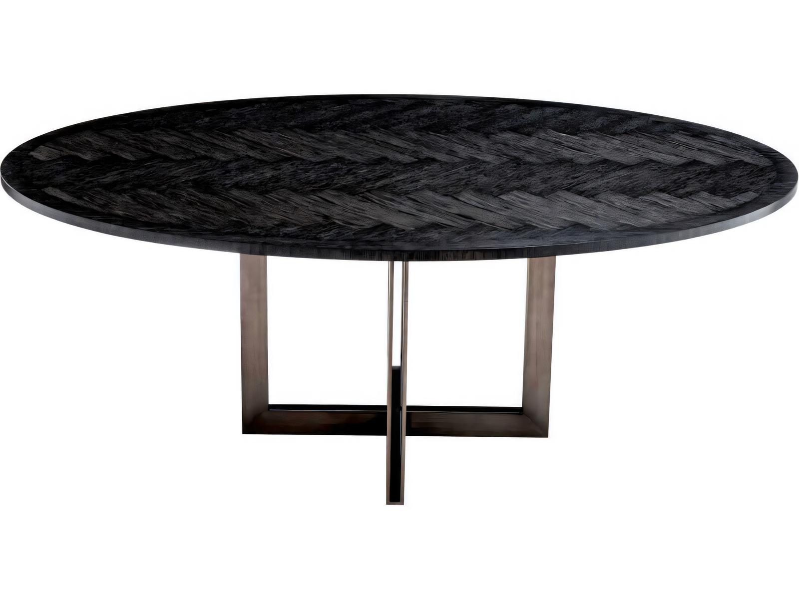 Melchior Oval Charcoal Oak Veneer Dining Table