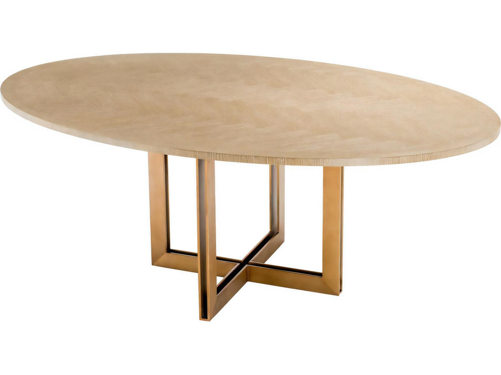 Melchior Oval Washed Oak Veneer Dining Table