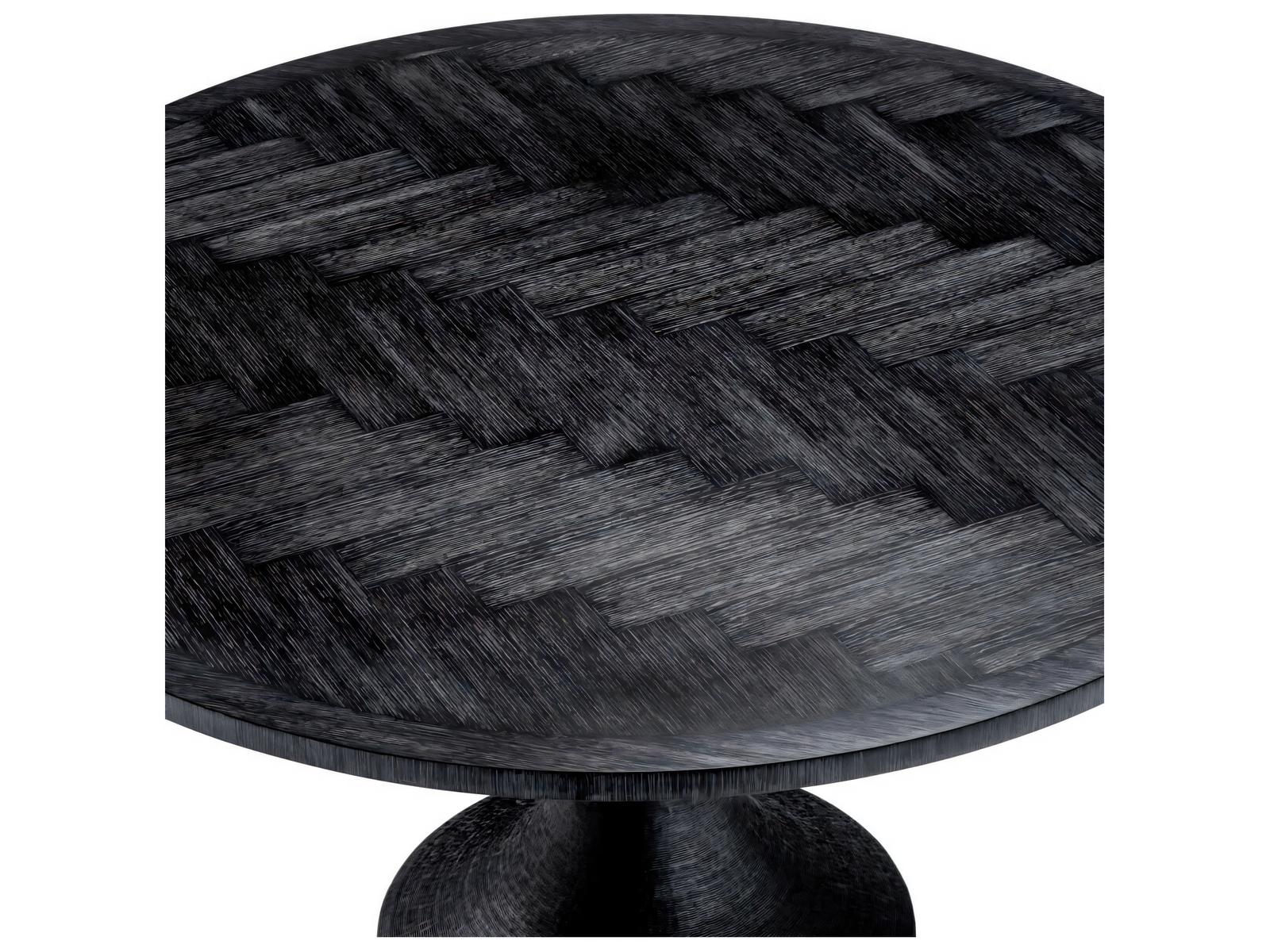 Melchior Round Charcoal Oak Veneer Dining Table