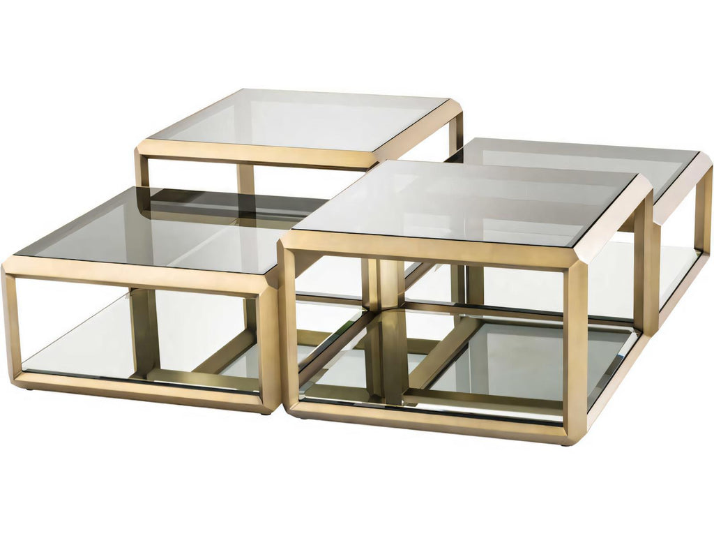 Callum Brushed Brass Set of 4 Coffee Table