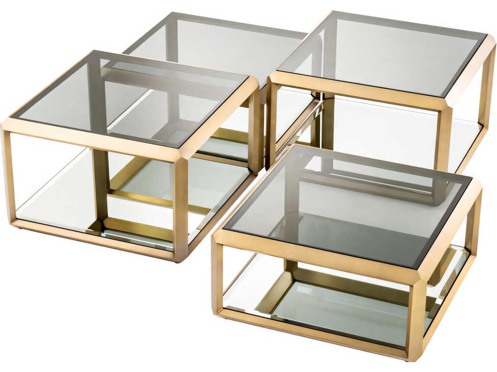 Callum Brushed Brass Set of 4 Coffee Table