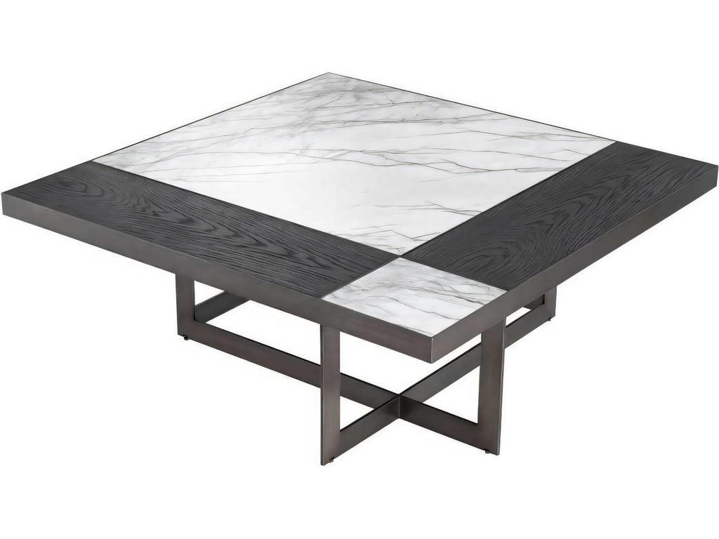 Hermoza Square Coffee Table Mocha Crown Oak Veneer Bronze