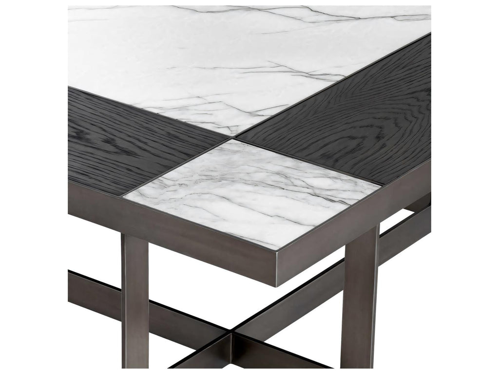 Hermoza Square Coffee Table Mocha Crown Oak Veneer Bronze