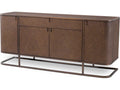 Napa Valley Woven Oak Veneer Dresser with Brushed Brass Frame