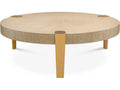 Oxnard Round Coffee Table in Washed Oak Veneer and Brushed Brass