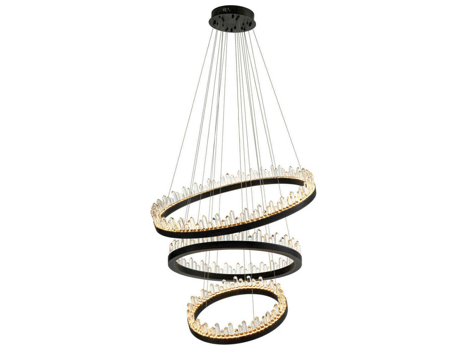 Eichholtz Randall 3-Ring Integrated LED Chandelier in Bronze Finish