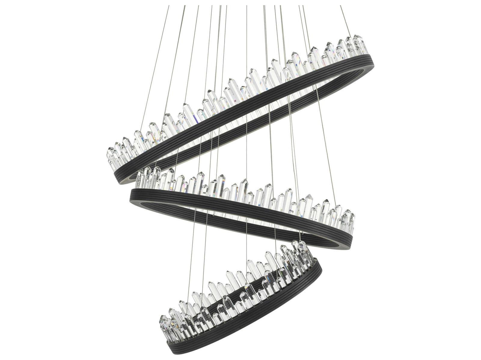 Eichholtz Randall 3-Ring Integrated LED Chandelier in Bronze Finish