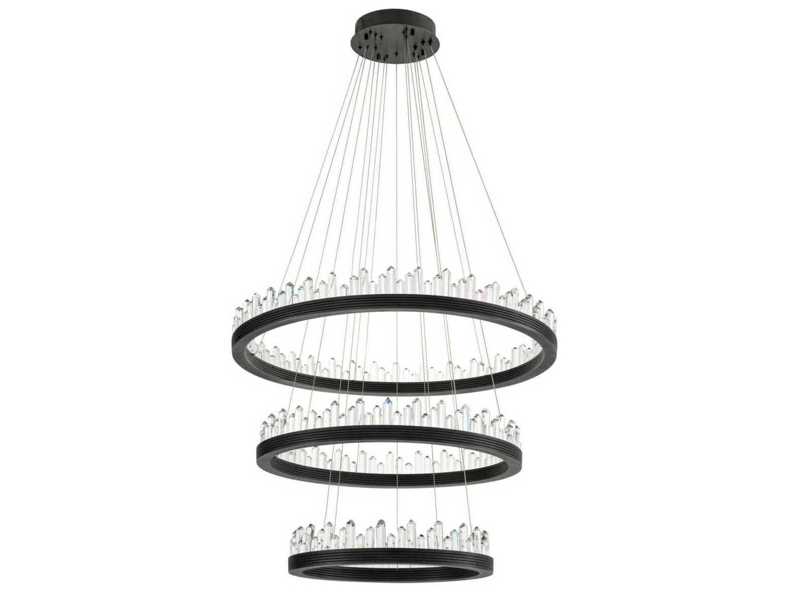 Eichholtz Randall 3-Ring Integrated LED Chandelier in Bronze Finish