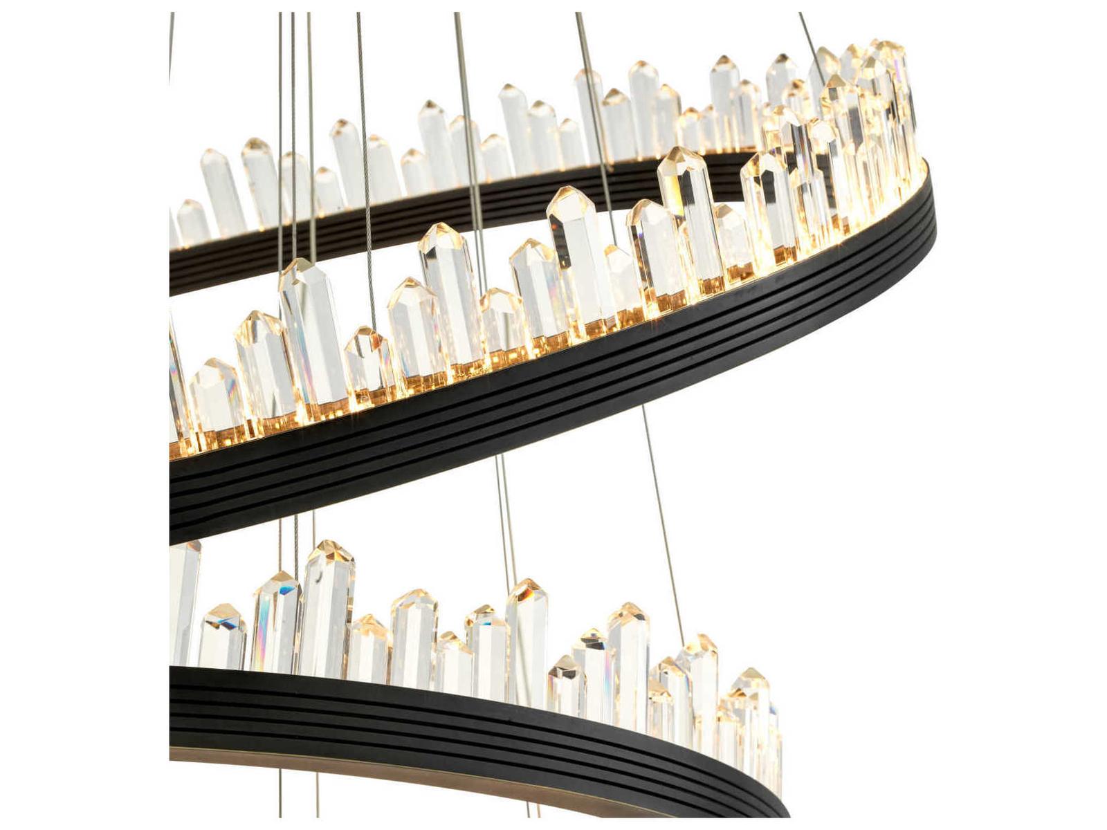 Eichholtz Randall 3-Ring Integrated LED Chandelier in Bronze Finish