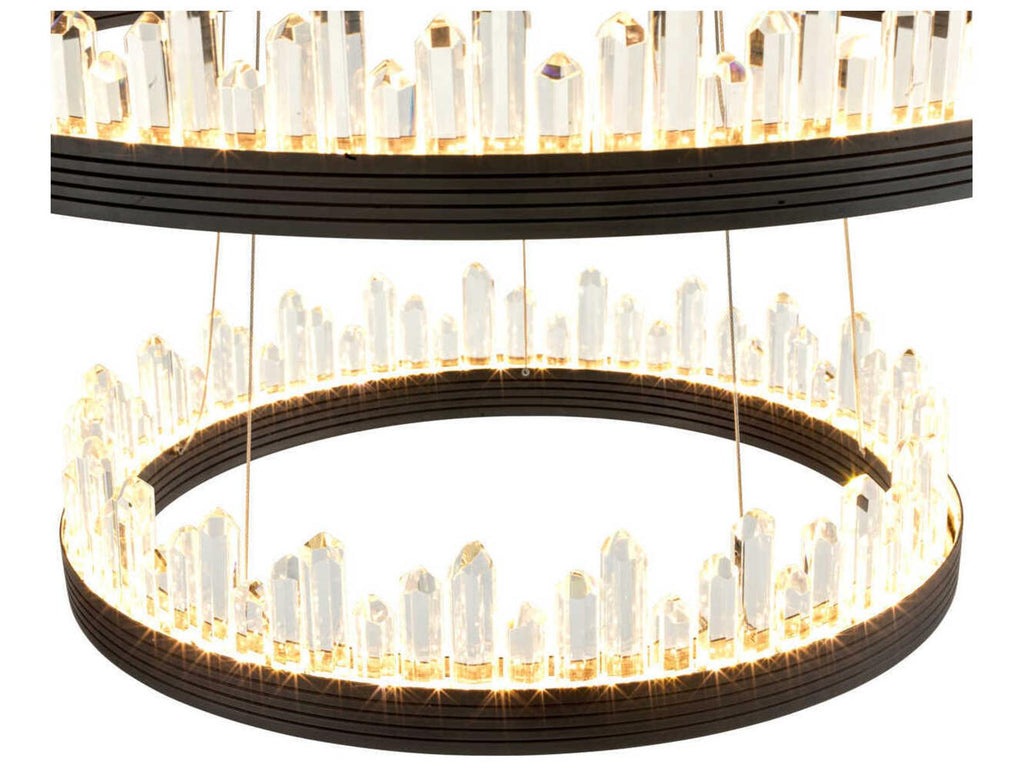 Eichholtz Randall 3-Ring Integrated LED Chandelier in Bronze Finish