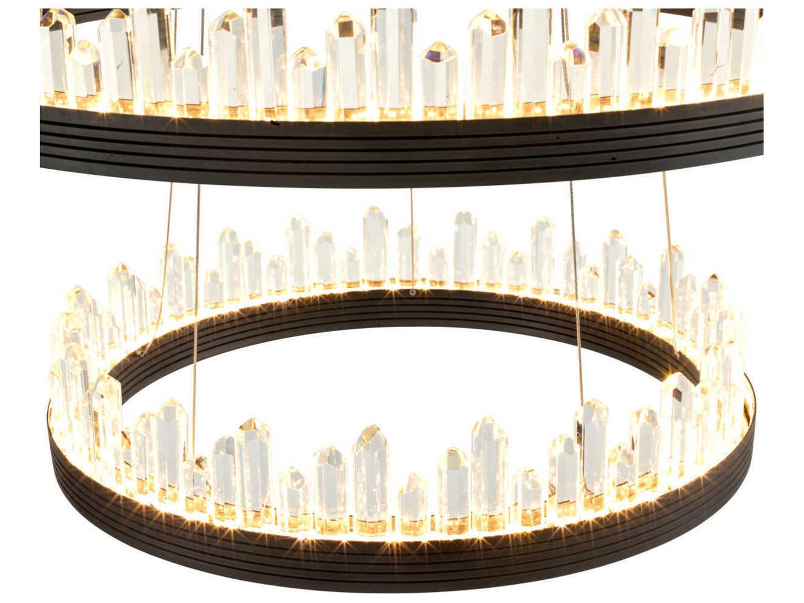 Eichholtz Randall 3-Ring Integrated LED Chandelier in Bronze Finish