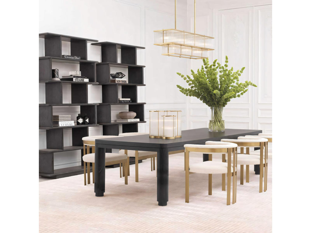 Atelier 118 Inch Rectangle Dining Table in Charcoal Grey Oak Veneer