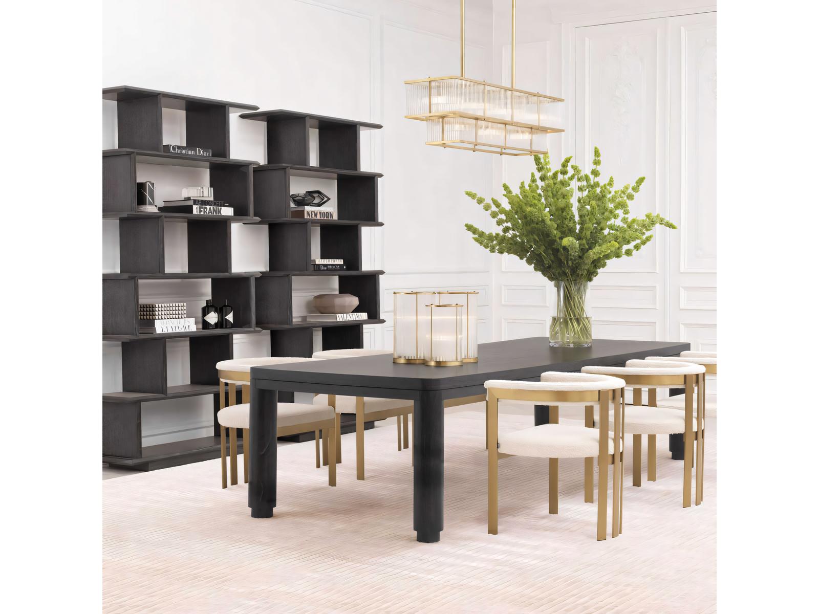 Atelier 118 Inch Rectangle Dining Table in Charcoal Grey Oak Veneer