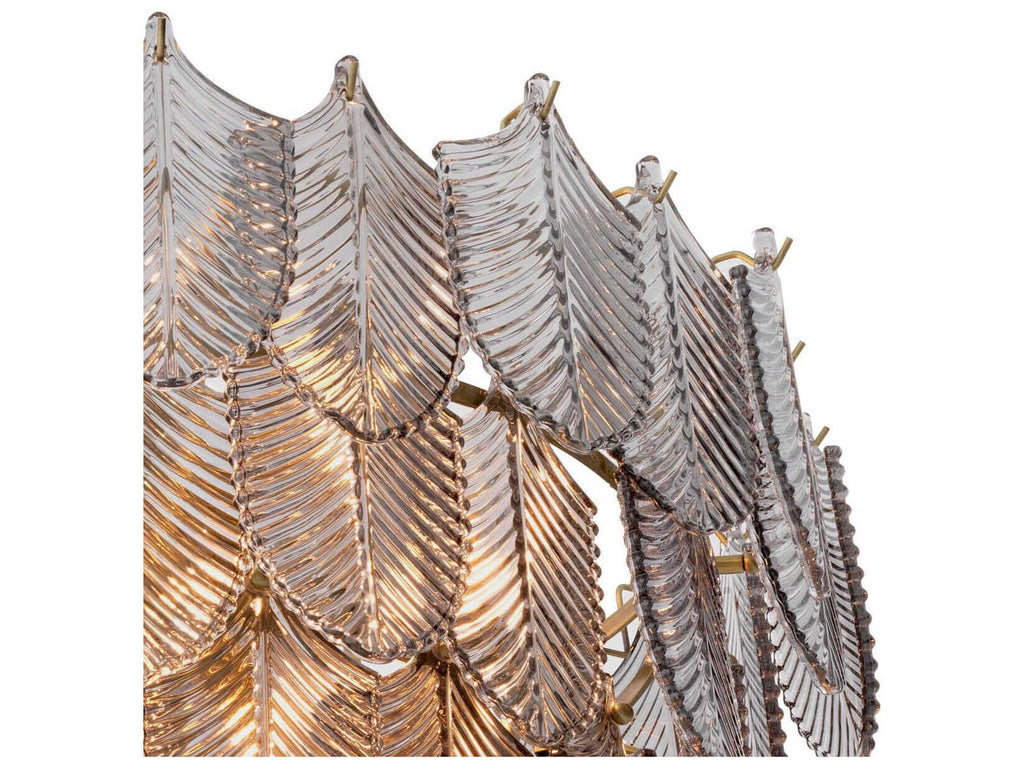 Eichholtz Verbier 10-Light Chandelier in Light Brushed Brass and Smoke Glass