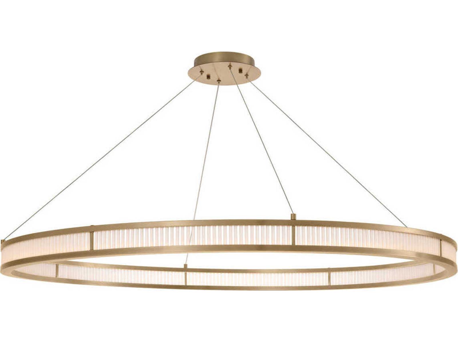 Eichholtz Damien XL 1-Light LED Chandelier in Antique Brass with Frosted Glass